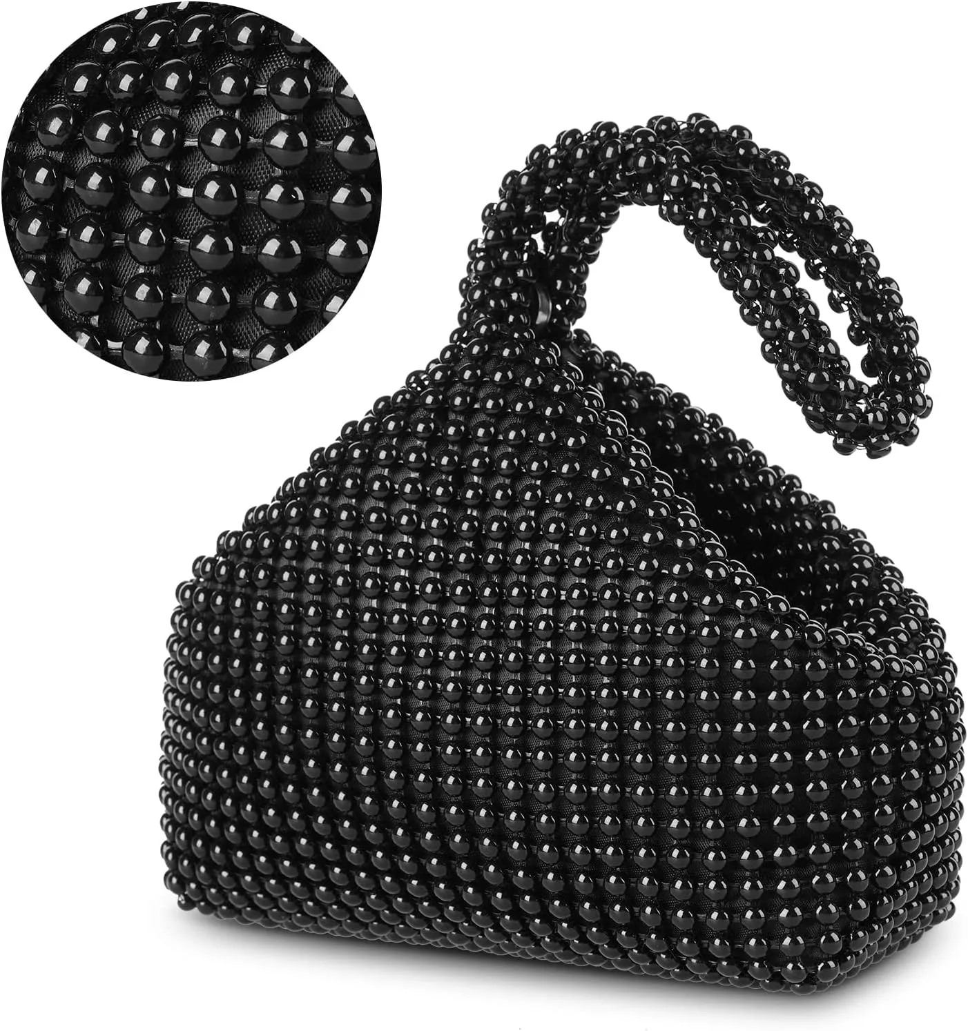 Women's Evening Bag- Upgraded Larger Size Full Rhinestones Bling Wrist Clutch Purse for Party Wedding Date Night