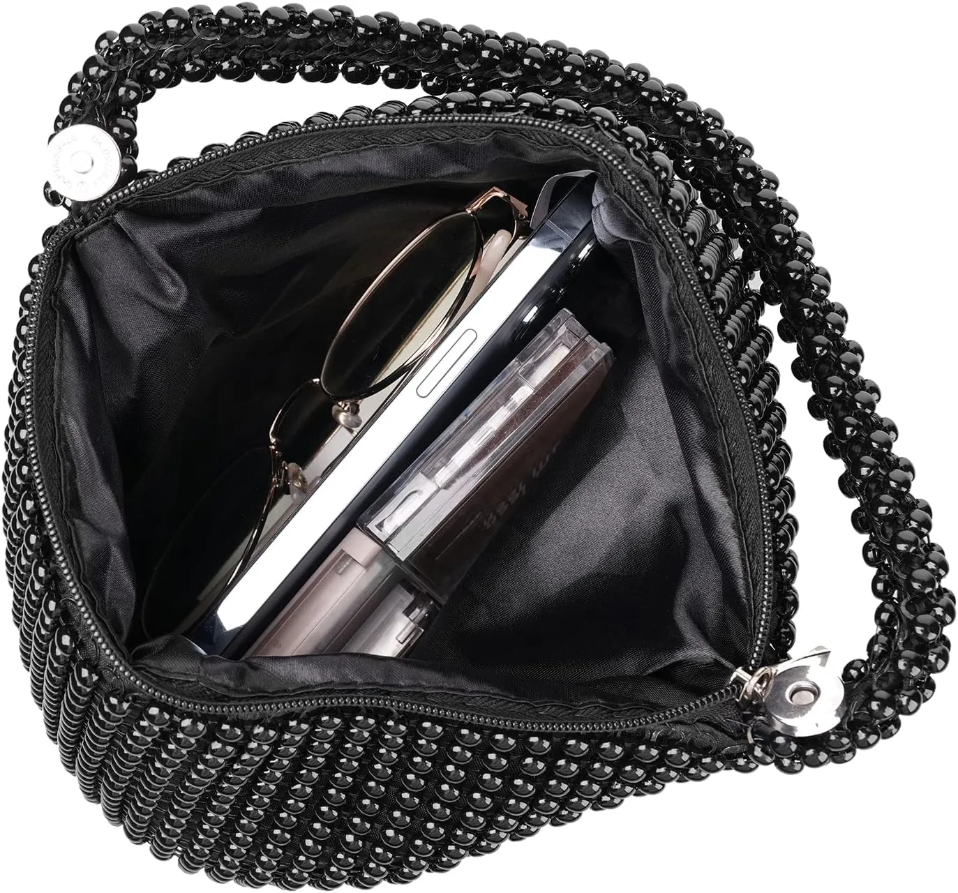 Women's Evening Bag- Upgraded Larger Size Full Rhinestones Bling Wrist Clutch Purse for Party Wedding Date Night