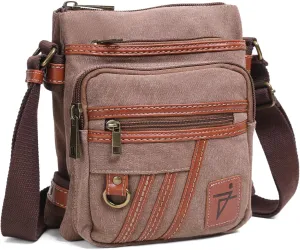Women's Handbag Multi Pocket Shoulder Purse Water Resistant Wax Canvas Crossbody Vintage Style Messenger Bag