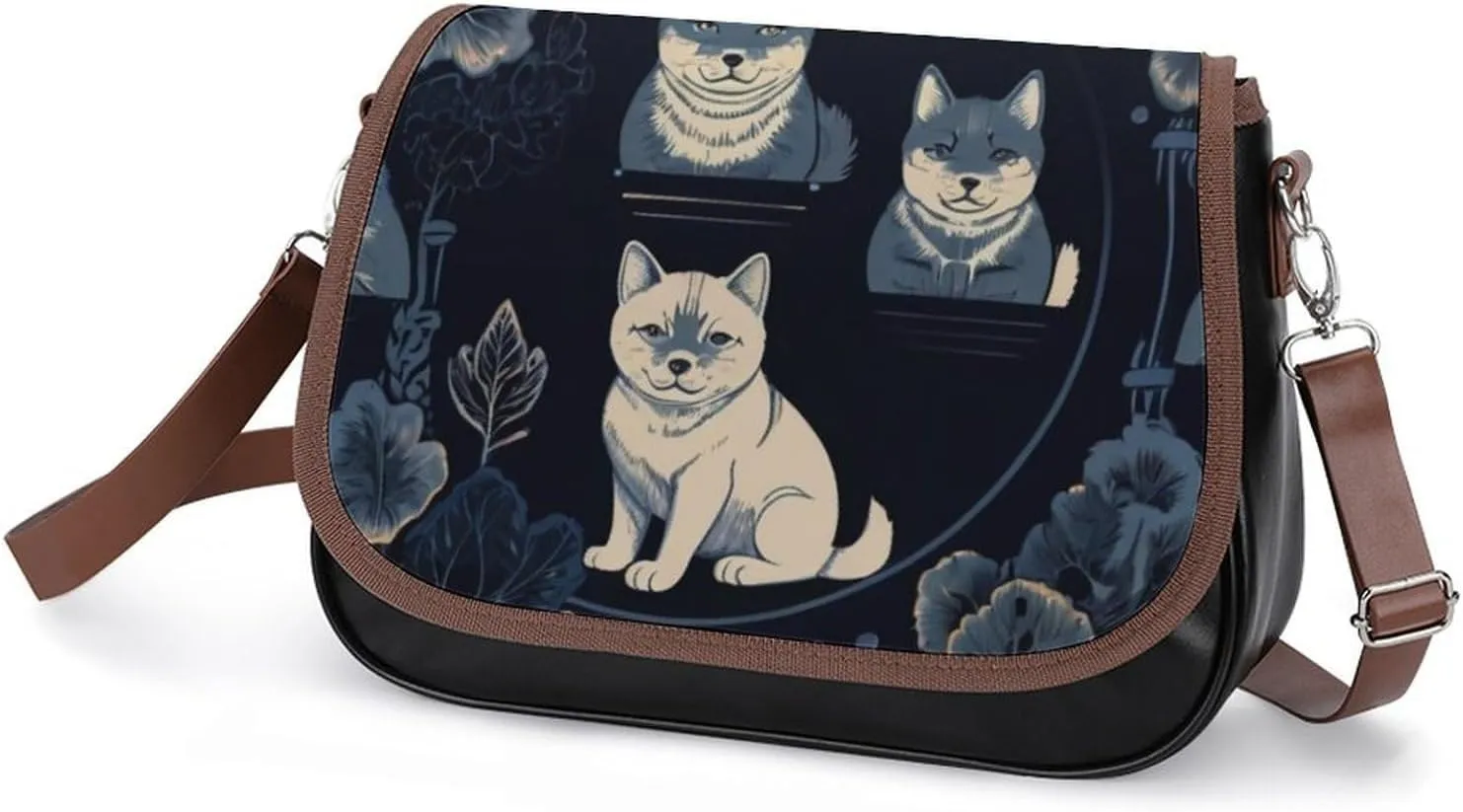 Women's Handbags Animal Print Spacious Multi-Pocket Shoulder Bags Outdoor Hook-and-Loop Crossbody Bags