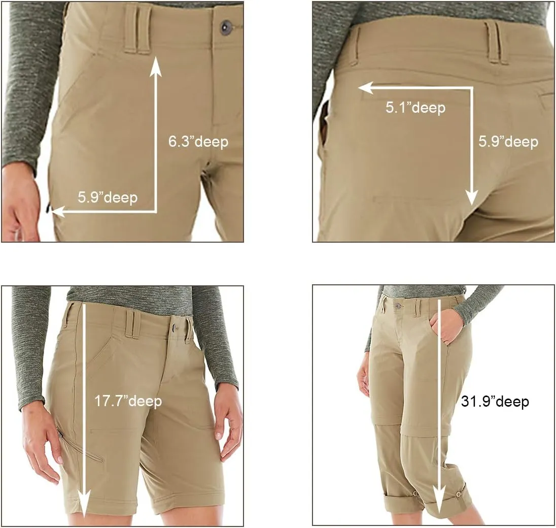 Women's Hiking Pants Convertible Zip Off Lightweight Quick Dry Outdoor Travel Camping Safari fising Pants