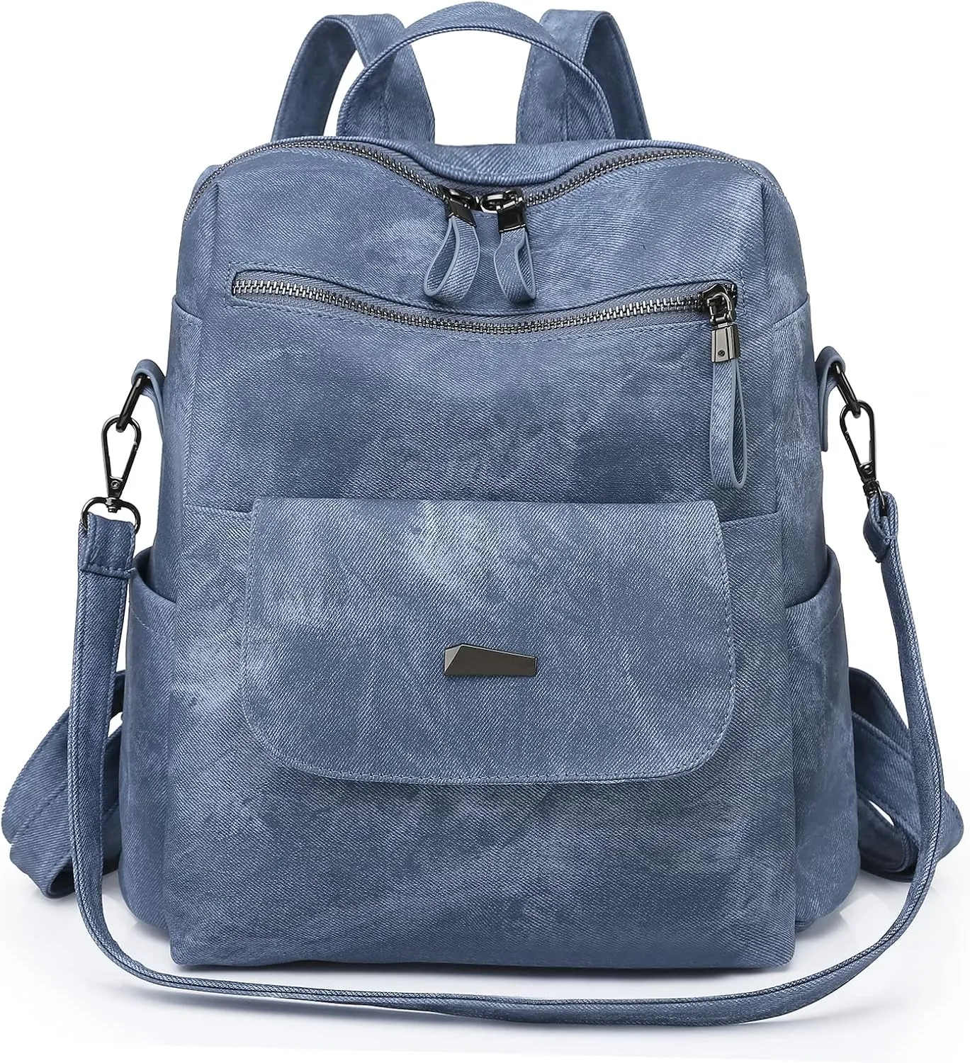Women's Leather Fashion Backpack Purse Anti-theft Ladies Casual Handbag Convertible Multipurpose Travel Bag Blue