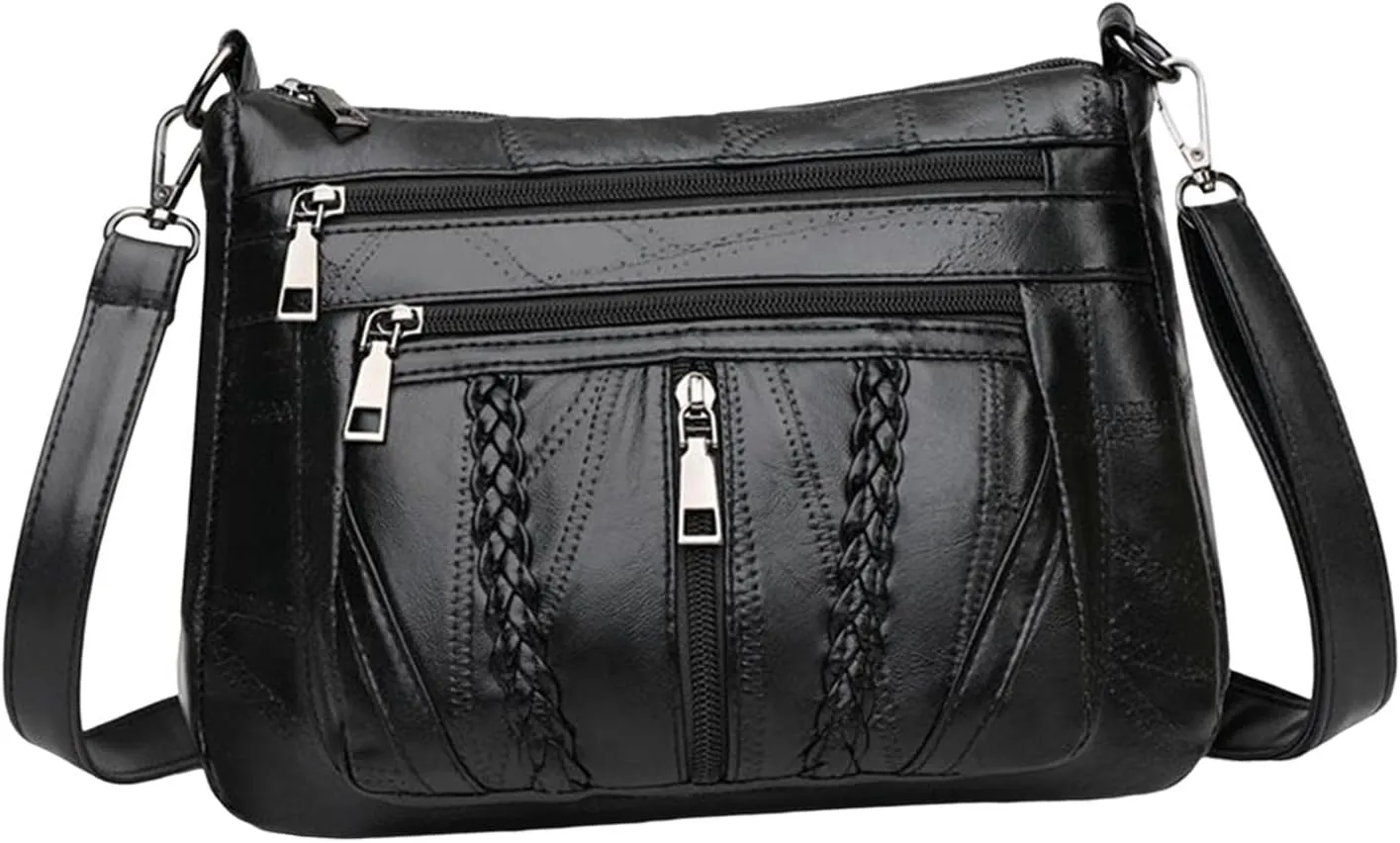 Womens Leather Shoulder Bag Casual Lady Adjustable Strap Big Capacity Shopping