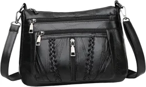 Womens Leather Shoulder Bag Casual Lady Adjustable Strap Big Capacity Shopping