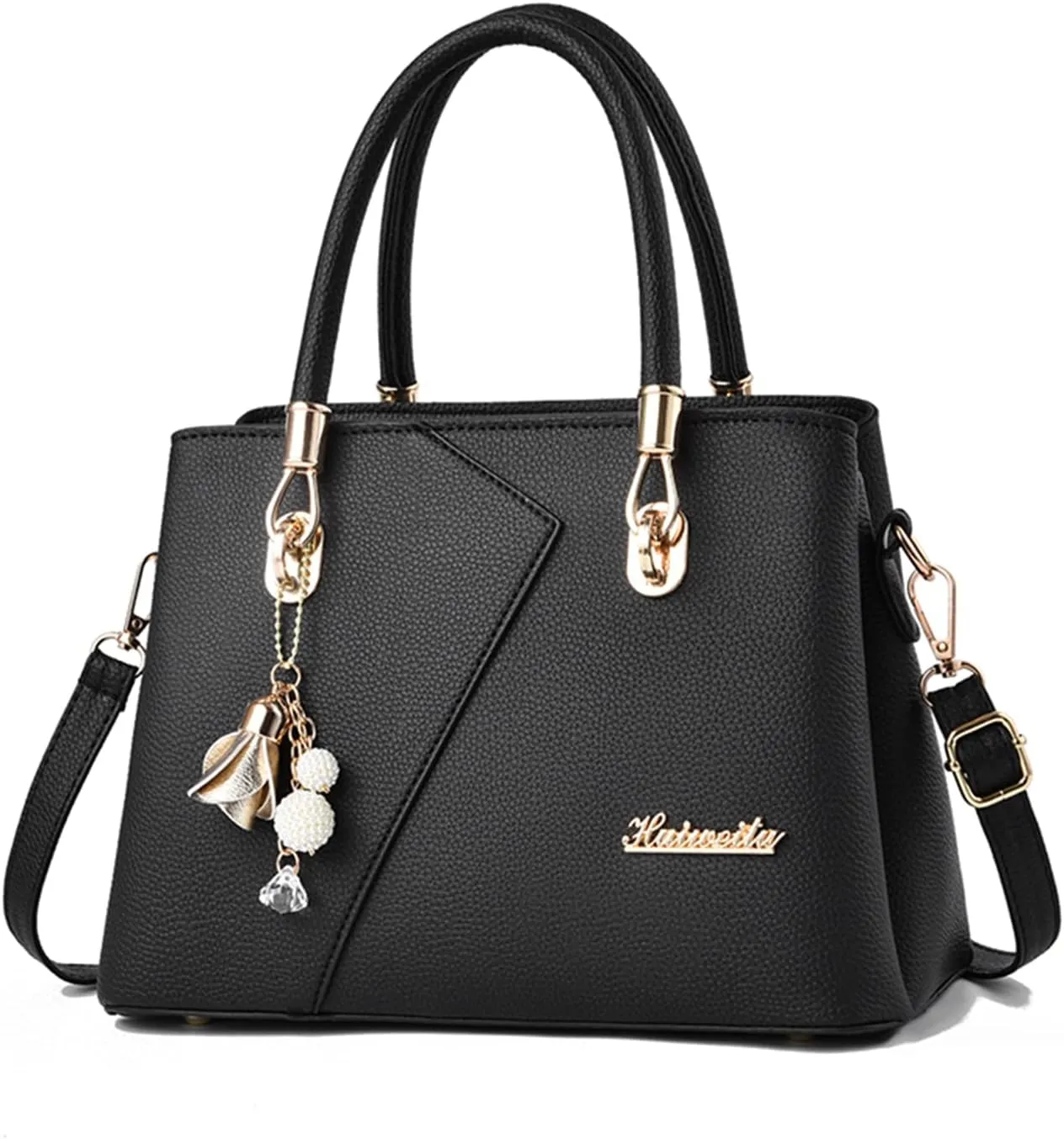 Womens Multi Pocket Handbag Top-handle Bags Shoulder Bag PU Leather