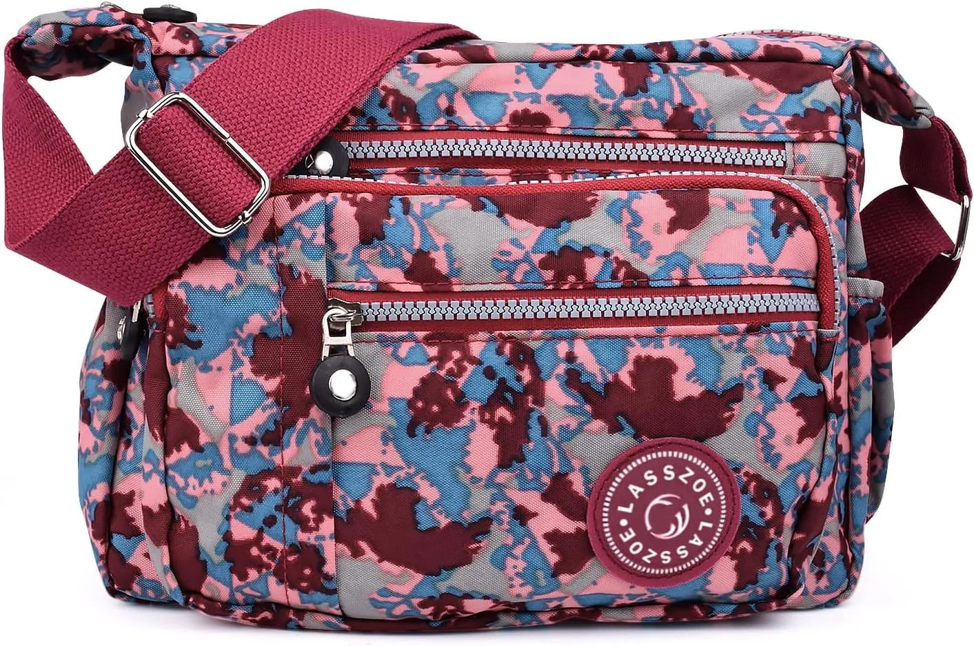Women's Nylon Crossbody Bag Waterproof Shoulder Purse Multi Pocket Tote Handbag Travel Satchel Messenger Bag