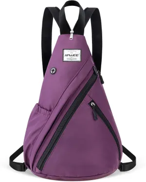 Women's Rope Sling Bag - Water-Resistant Convertible Chest Bag & Casual Daypack, Adjustable Crossbody Backpack for Travel, Sport, Purple