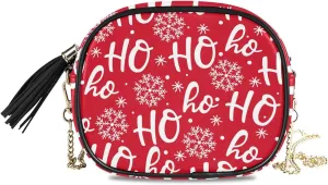 Women's Santa Claus Laugh Ho Crossbody Bag Fashion Purses Bag Cross Body Bag Shoulder Handbag with Adjustable Chain Strap