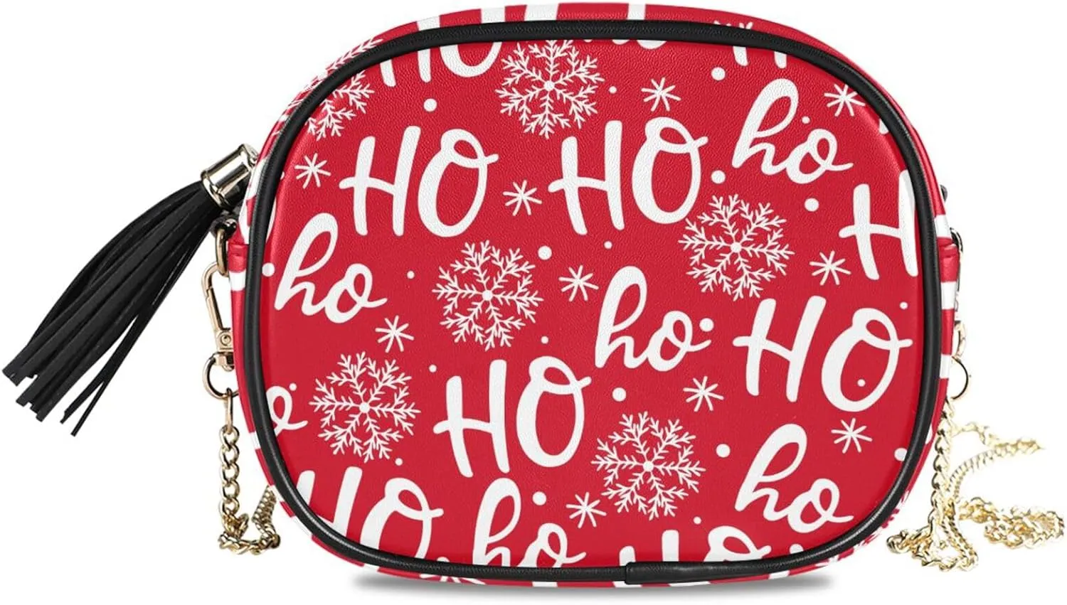 Women's Santa Claus Laugh Ho Crossbody Bag Fashion Purses Bag Cross Body Bag Shoulder Handbag with Adjustable Chain Strap