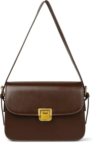 Women's Shoulder Bag Messenger Handbag Preppy Style Female Crossbody Bag Retro Purse Designer Briefcase(coffee)
