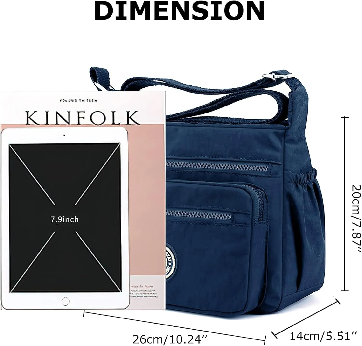 Women's Shoulder Bags Multi-Pocket Casual Crossbody Bag Handbags Waterproof Nylon Messenger Travel Bags Ladies Tote