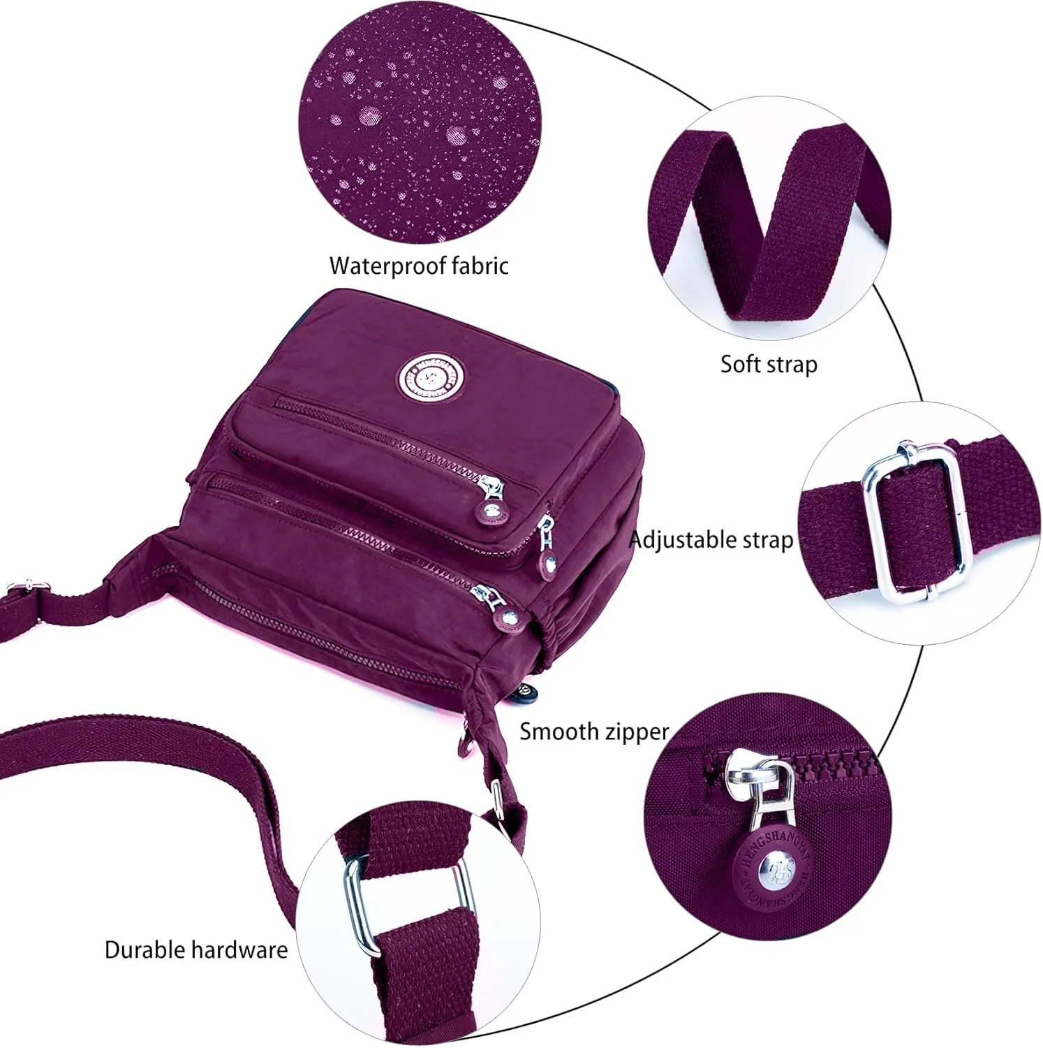 Women's Shoulder Bags Multi-Pocket Casual Crossbody Bag Handbags Waterproof Nylon Messenger Travel Bags Ladies Tote