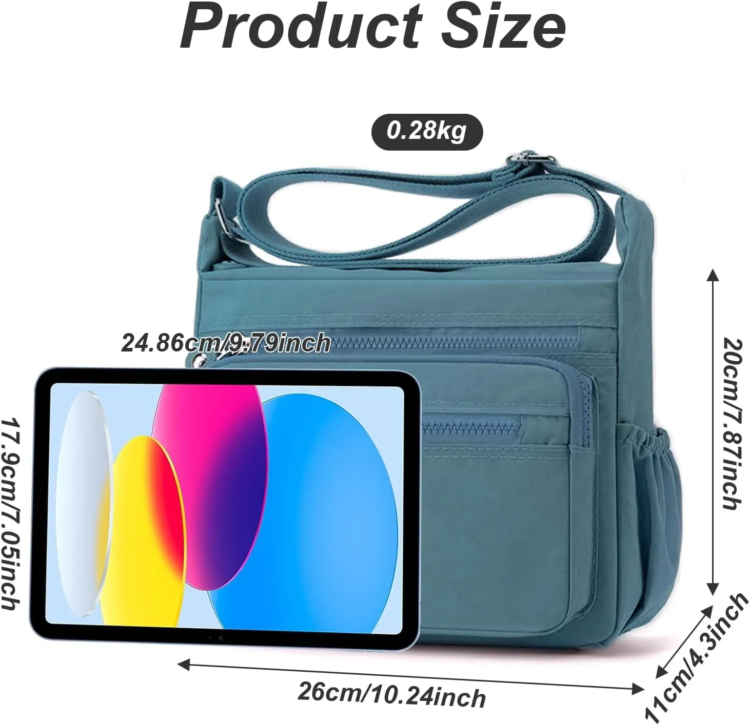 Women's Shoulder Bags Multi-Pocket Casual Crossbody Bag Handbags Waterproof Nylon Messenger Travel Bags Ladies Tote