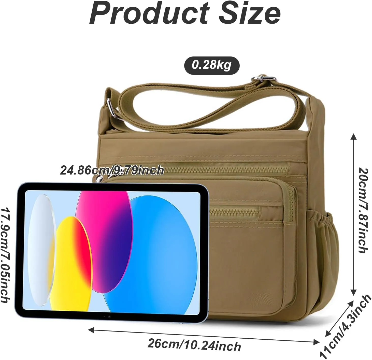 Women's Shoulder Bags Multi-Pocket Casual Crossbody Bag Handbags Waterproof Nylon Messenger Travel Bags Ladies Tote