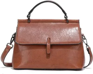 Women's Shoulder Messenger Bag PU Leather Handbags Retro Crossbody Bag Purse Casual Bag