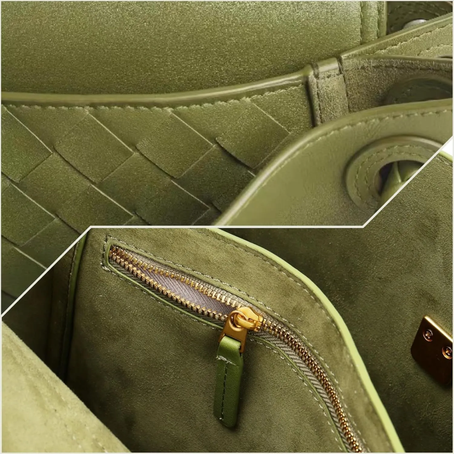 Women's Woven Bags, Crossbody Bags Fashion Women's Leather Tote Bag - Medium Crossbody with Bow, Trendy Handbags