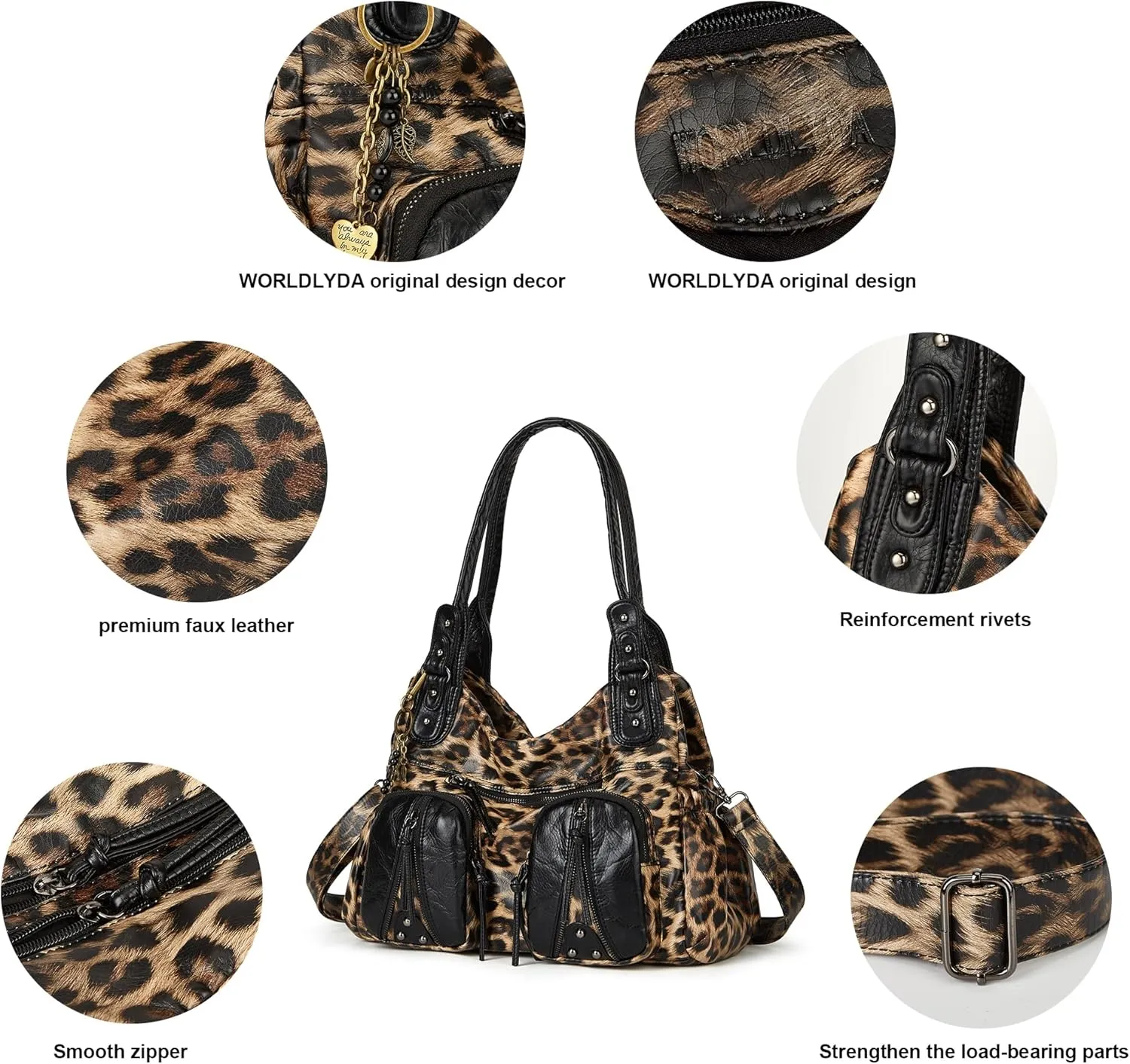 Worldlyda Women Canvas Hobo Purse Multi Pocket Tote Shopper Shoulder Bag Casual Top Handle handbag with Embroidery Ethnic