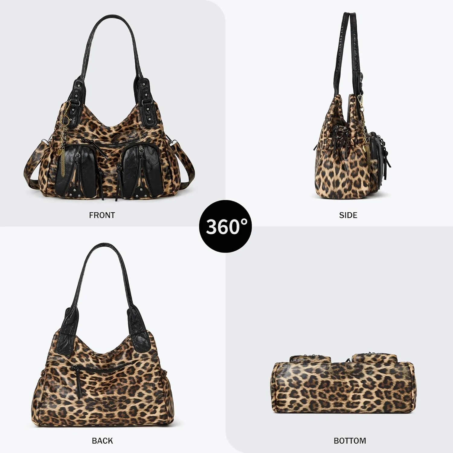Worldlyda Women Canvas Hobo Purse Multi Pocket Tote Shopper Shoulder Bag Casual Top Handle handbag with Embroidery Ethnic