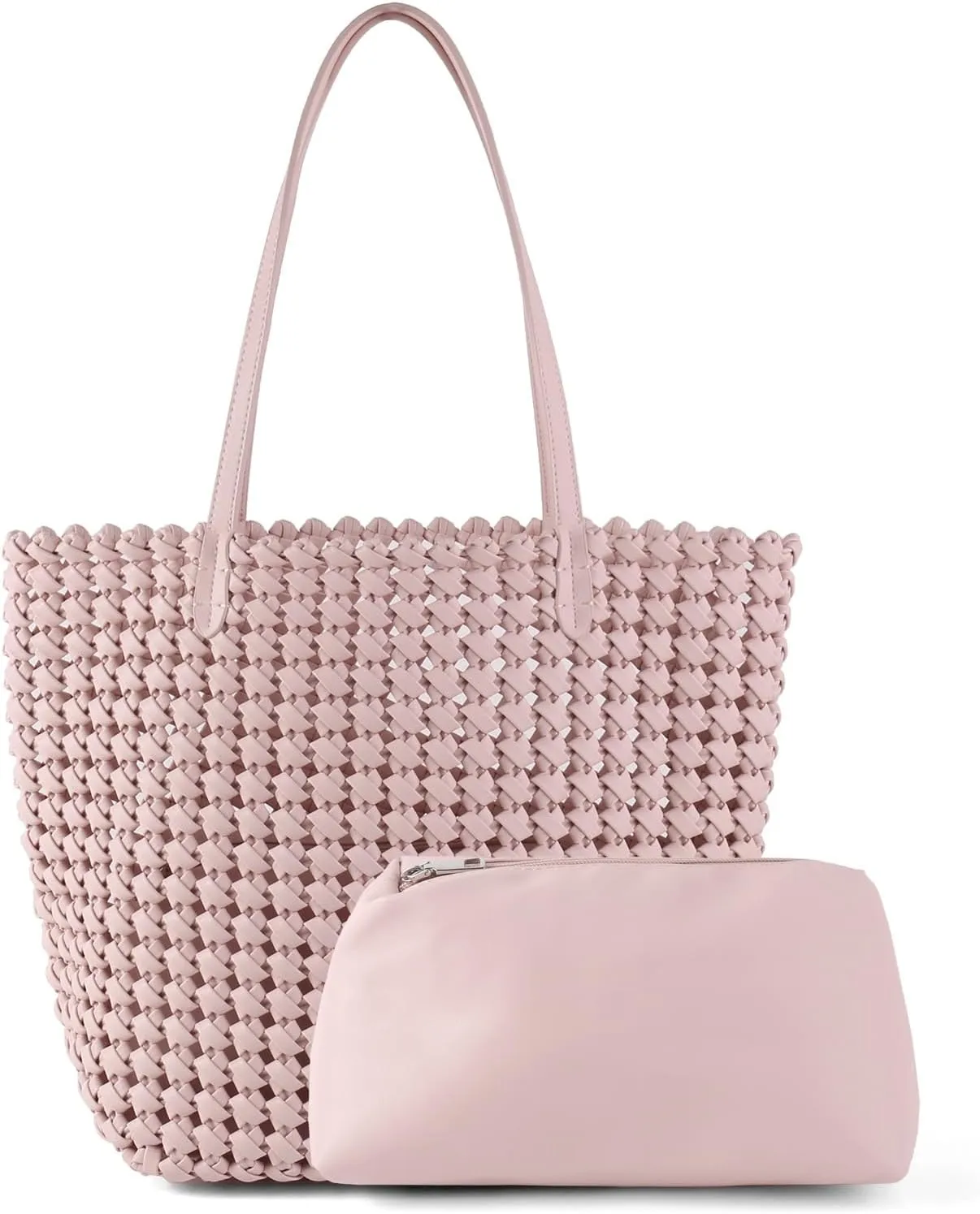 Woven Bag for Women Vegan Leather Tote Bag Large Summer Beach Travel Handbag and Clutch Retro Handmade Shoulder Bag