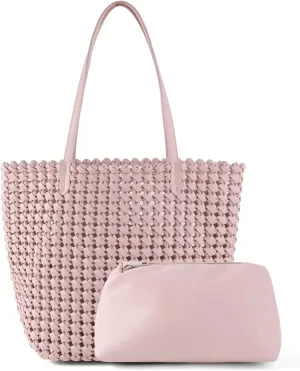Woven Bag for Women Vegan Leather Tote Bag Large Summer Beach Travel Handbag and Clutch Retro Handmade Shoulder Bag