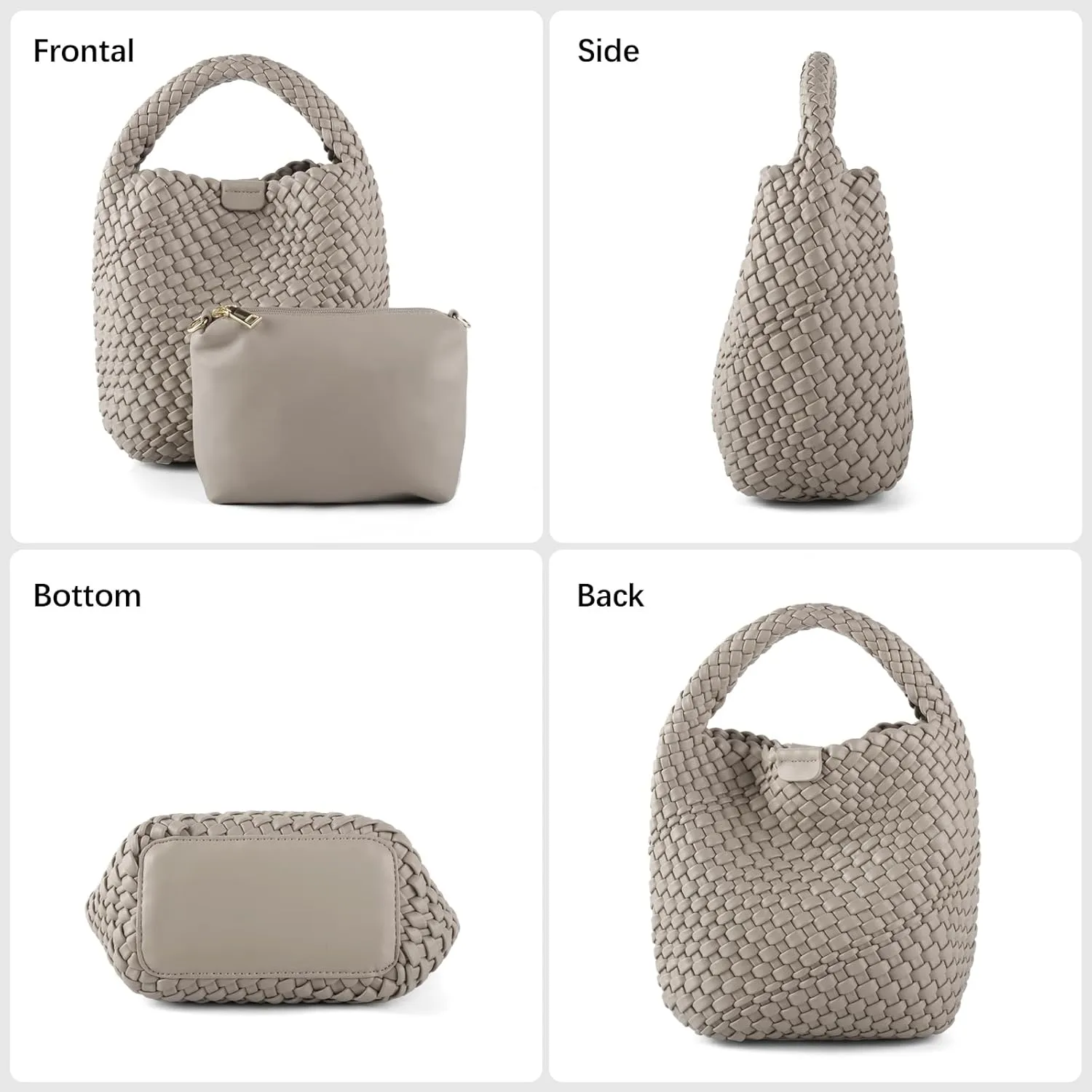 Woven Bag for Women Vegan Leather Tote Bag Travel Handbag and Purse Retro Handmade Trending Hobo Bag