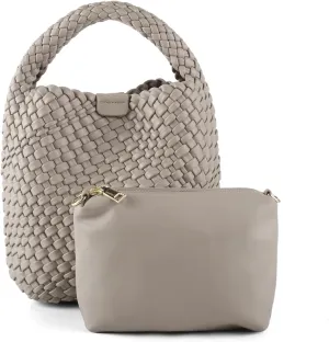 Woven Bag for Women Vegan Leather Tote Bag Travel Handbag and Purse Retro Handmade Trending Hobo Bag