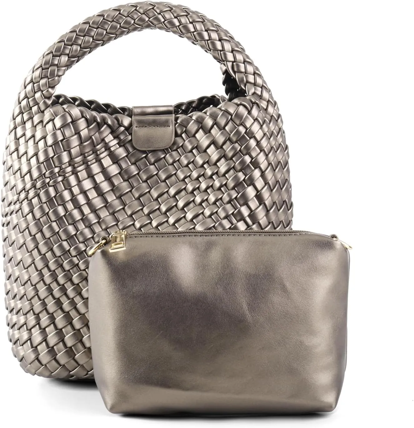 Woven Bag for Women Vegan Leather Tote Bag Travel Handbag and Purse Retro Handmade Trending Hobo Bag