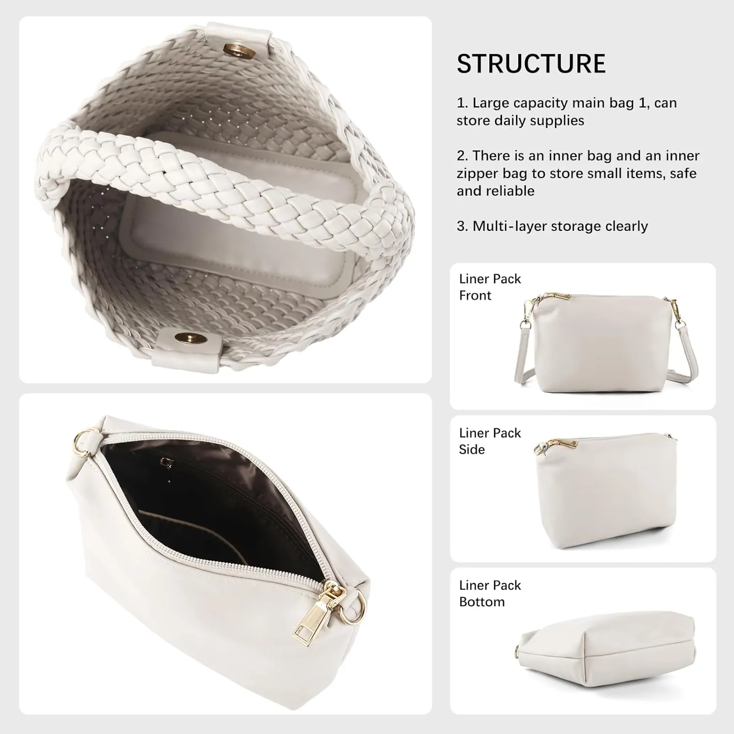 Woven Bag for Women Vegan Leather Tote Bag Travel Handbag and Purse Retro Handmade Trending Hobo Bag