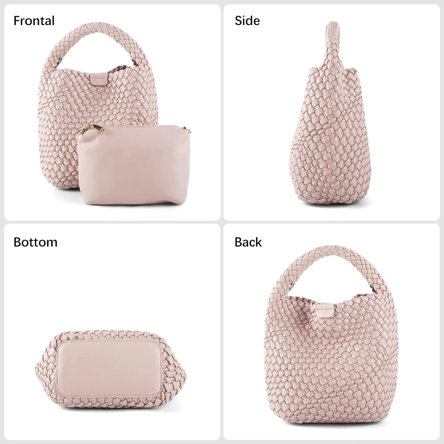 Woven Bag for Women Vegan Leather Tote Bag Travel Handbag and Purse Retro Handmade Trending Hobo Bag