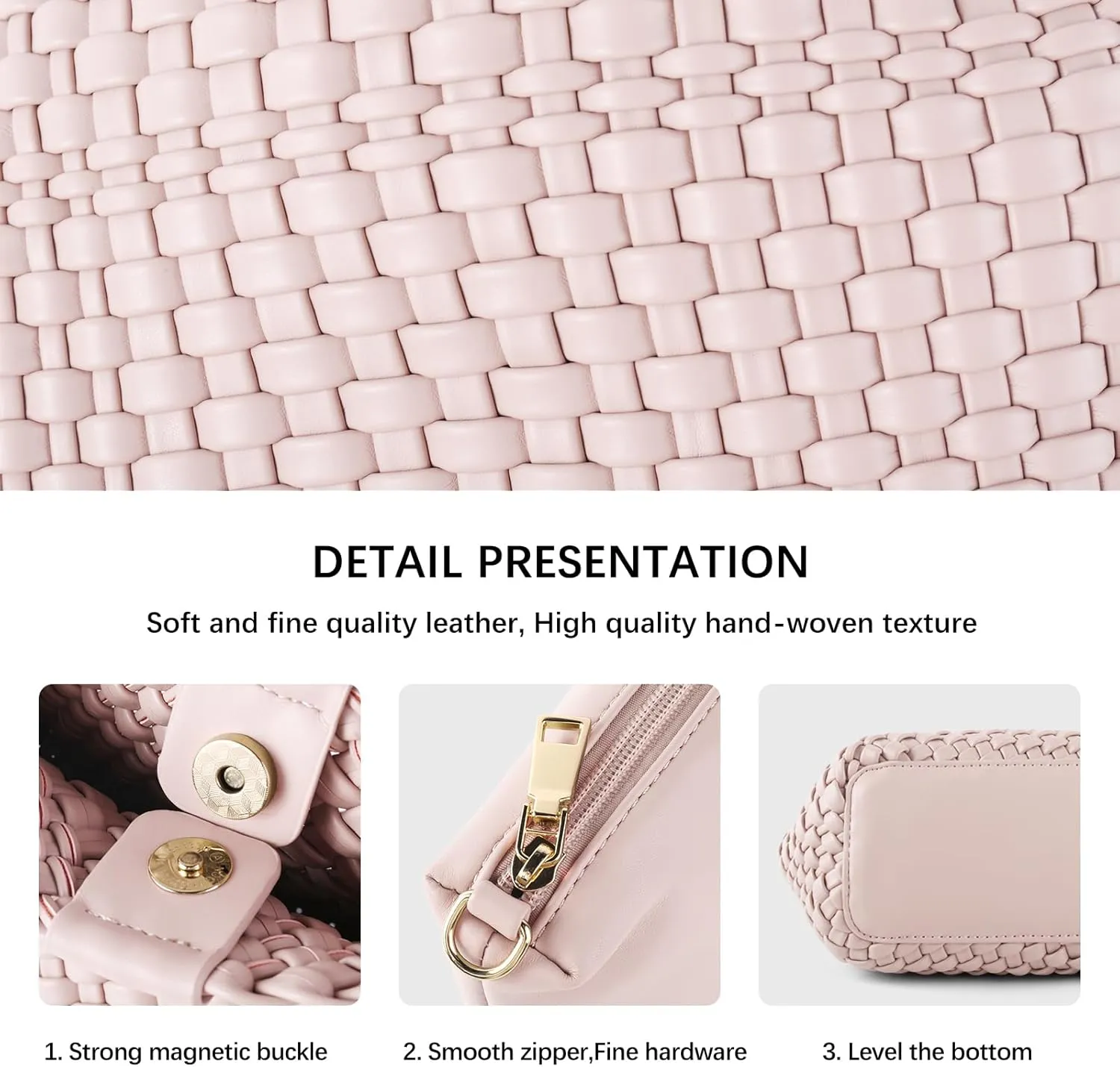 Woven Bag for Women Vegan Leather Tote Bag Travel Handbag and Purse Retro Handmade Trending Hobo Bag