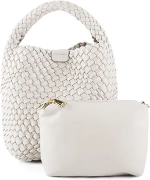 Woven Bag for Women Vegan Leather Tote Bag Travel Handbag and Purse Retro Handmade Trending Hobo Bag