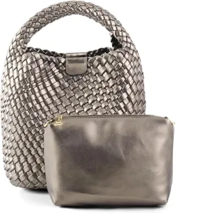 Woven Bag for Women Vegan Leather Tote Bag Travel Handbag and Purse Retro Handmade Trending Hobo Bag