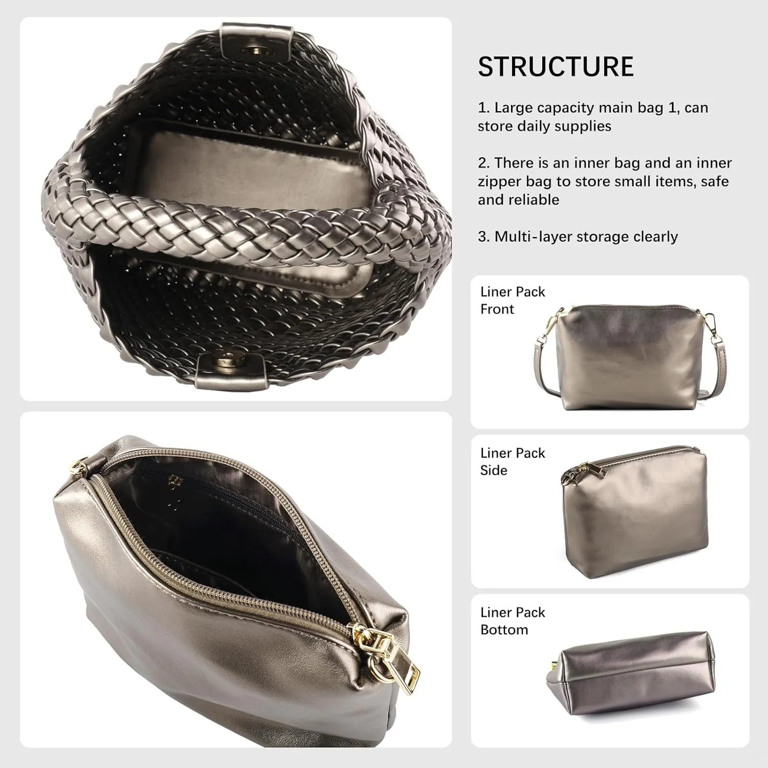 Woven Bag for Women Vegan Leather Tote Bag Travel Handbag and Purse Retro Handmade Trending Hobo Bag