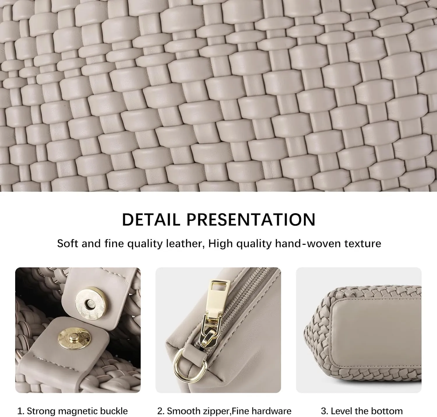 Woven Bag for Women Vegan Leather Tote Bag Travel Handbag and Purse Retro Handmade Trending Hobo Bag