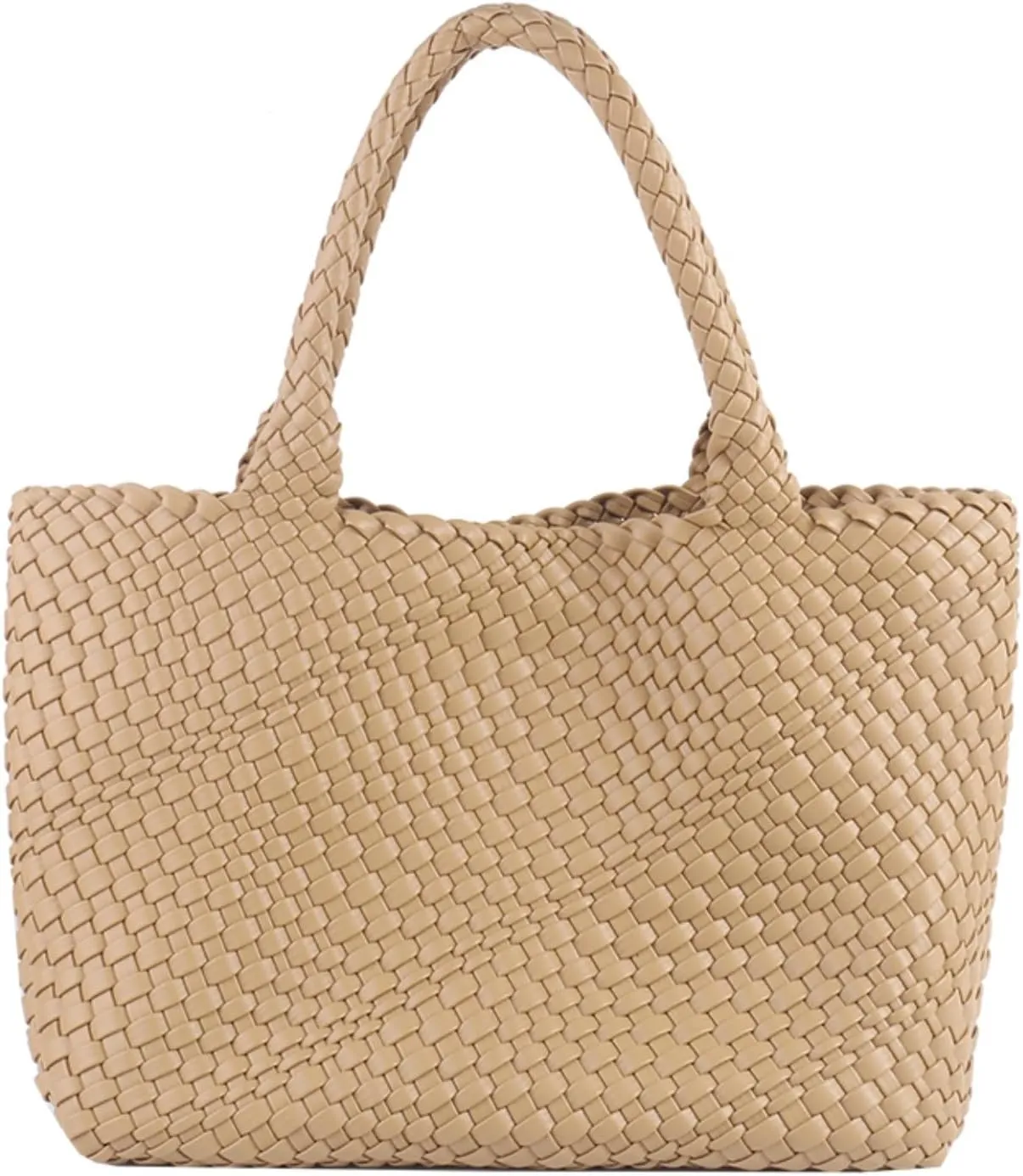 Woven Bag for Women，Vegan Leather Handwoven Tote Bags with Purse Shopper Bag Large Shoulder bag
