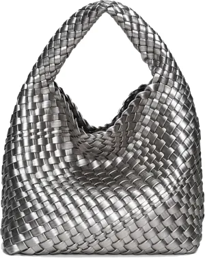 Woven Bag Purses and Handbags for Women, PU Leather Shoulder Bags Top-Handle Bags With Purses