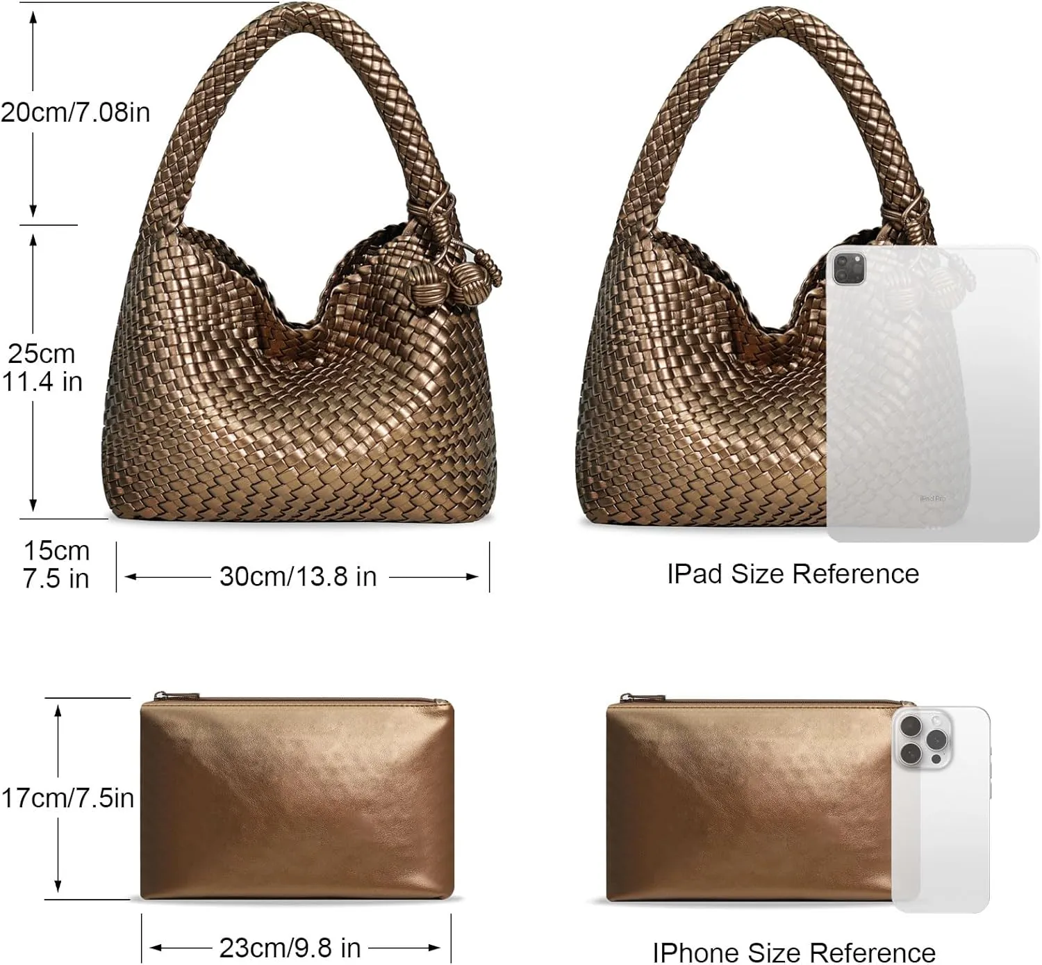 Woven Bag Purses for Women Vegan Leather Tote Bag Braided Shoulder Bag Hobo Underarm Bags
