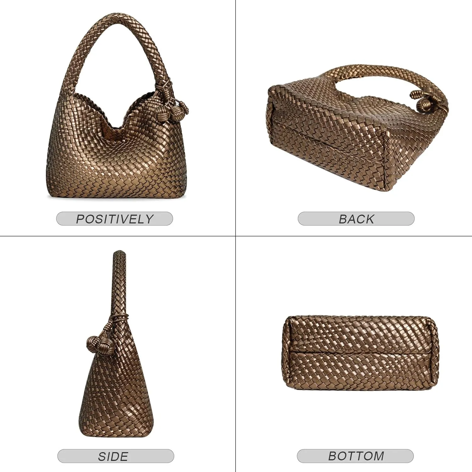 Woven Bag Purses for Women Vegan Leather Tote Bag Braided Shoulder Bag Hobo Underarm Bags