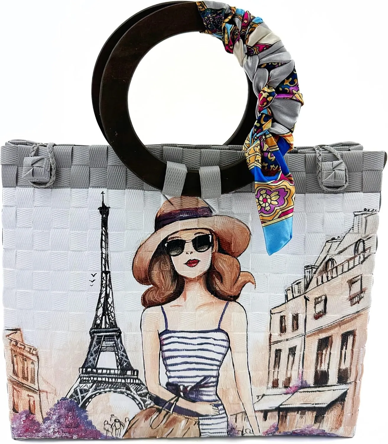 Woven Bags for Women - Tote Bag for Women - Shoulder Bag - Hand Painted Bags Travel Beach Satchel Bags