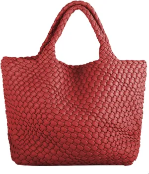 Woven Bags for Women Vegan Leather Tote Shoulder Bags Woven Purses and Handbags Handmade Large Shopper Bag