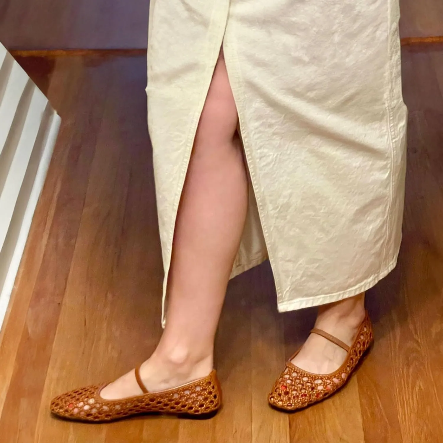Woven Ballet Flats Shoes for Women with Strap Charming Comfortable Casual Elegance Flat Mary Janes Suitable for Woven Bags