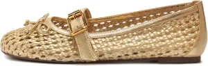 Woven Ballet Flats Shoes for Women with Strap Charming Comfortable Casual Elegance Flat Mary Janes Suitable for Woven Bags