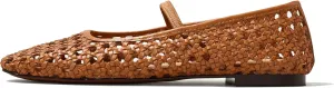 Woven Ballet Flats Shoes for Women with Strap Charming Comfortable Casual Elegance Flat Mary Janes Suitable for Woven Bags