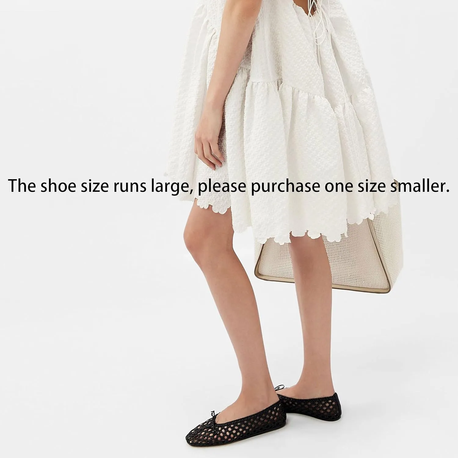 Woven Ballet Flats Shoes for Women with Strap Charming Comfortable Casual Elegance Flat Mary Janes Suitable for Woven Bags