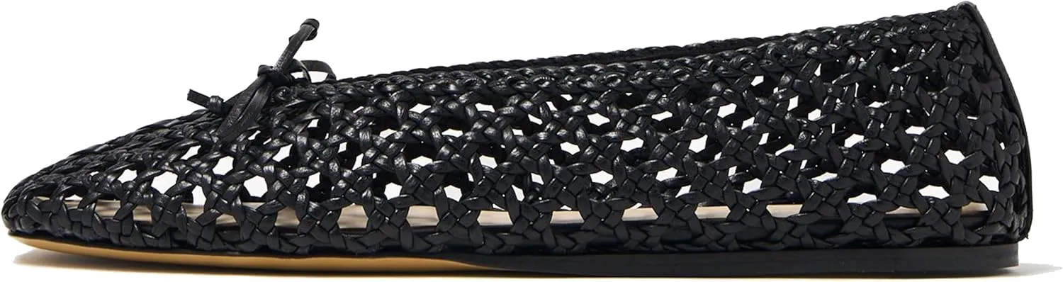 Woven Ballet Flats Shoes for Women with Strap Charming Comfortable Casual Elegance Flat Mary Janes Suitable for Woven Bags