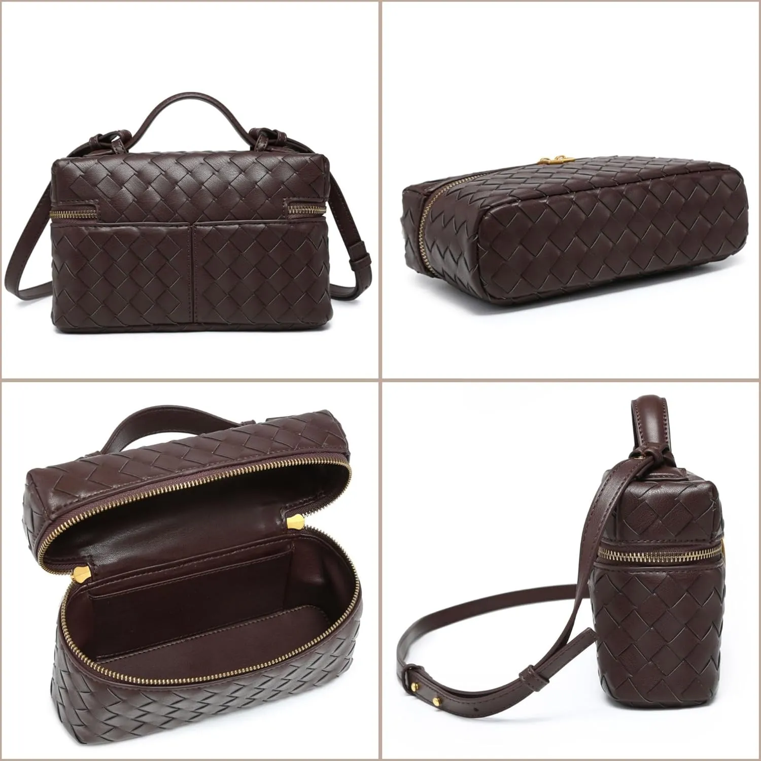Woven Crossbody Bags for Women Woven Evening Clutch Purses Shoulder Bag PU Leather