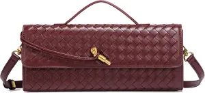 Woven Evening Clutch Purses Shoulder Handbag Crossbody Bags with Adjustable Shoulder Strap Trendy Handmade