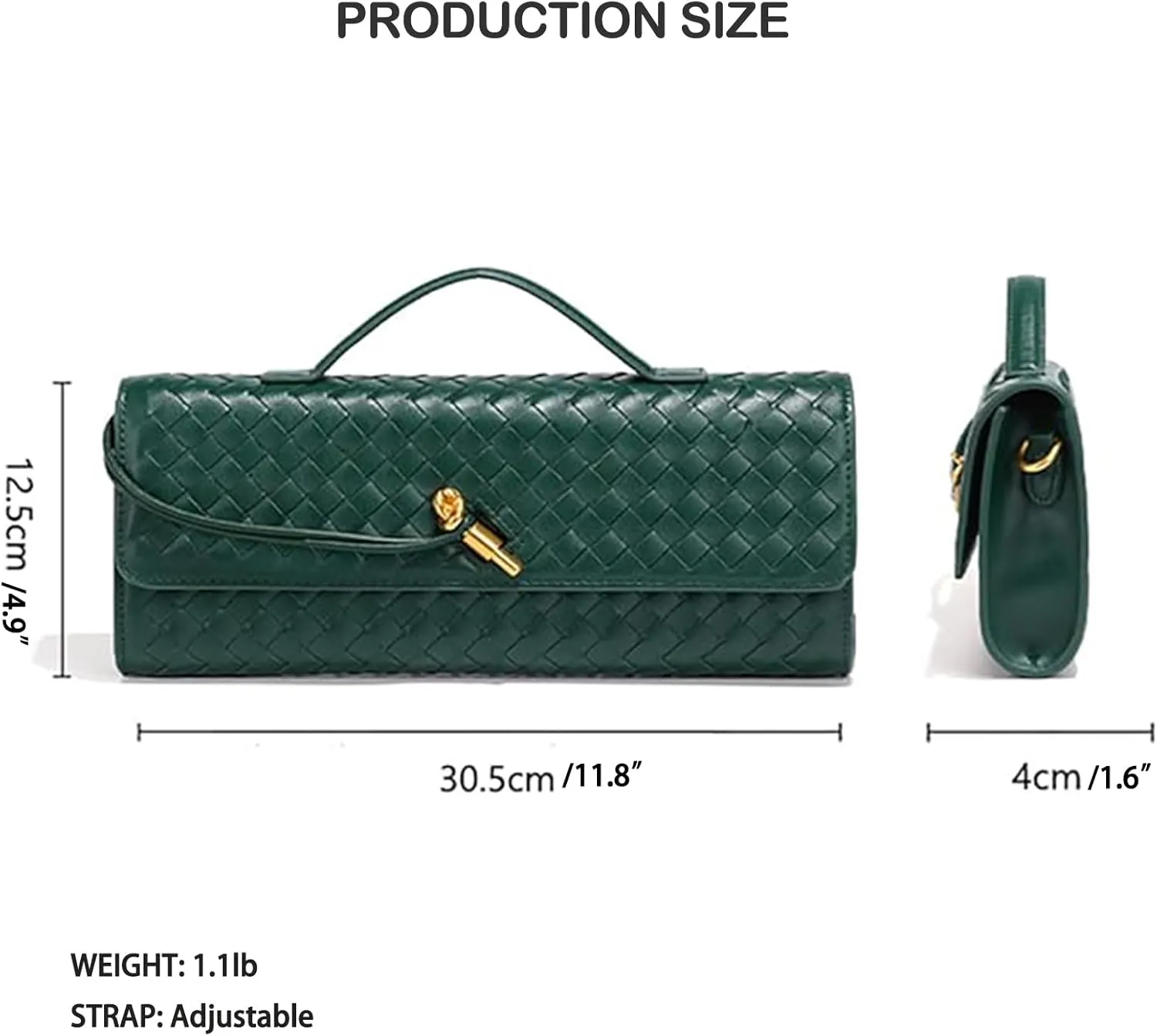 Woven Evening Clutch Purses Shoulder Handbag Crossbody Bags with Adjustable Shoulder Strap Trendy Handmade