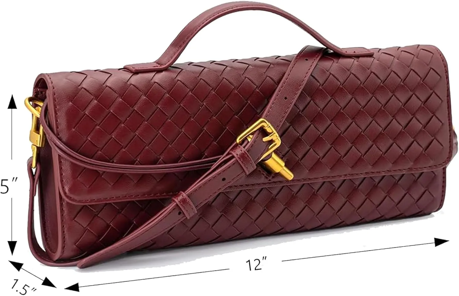 Woven Evening Clutch Purses Shoulder Handbag Crossbody Bags with Adjustable Shoulder Strap Trendy Handmade