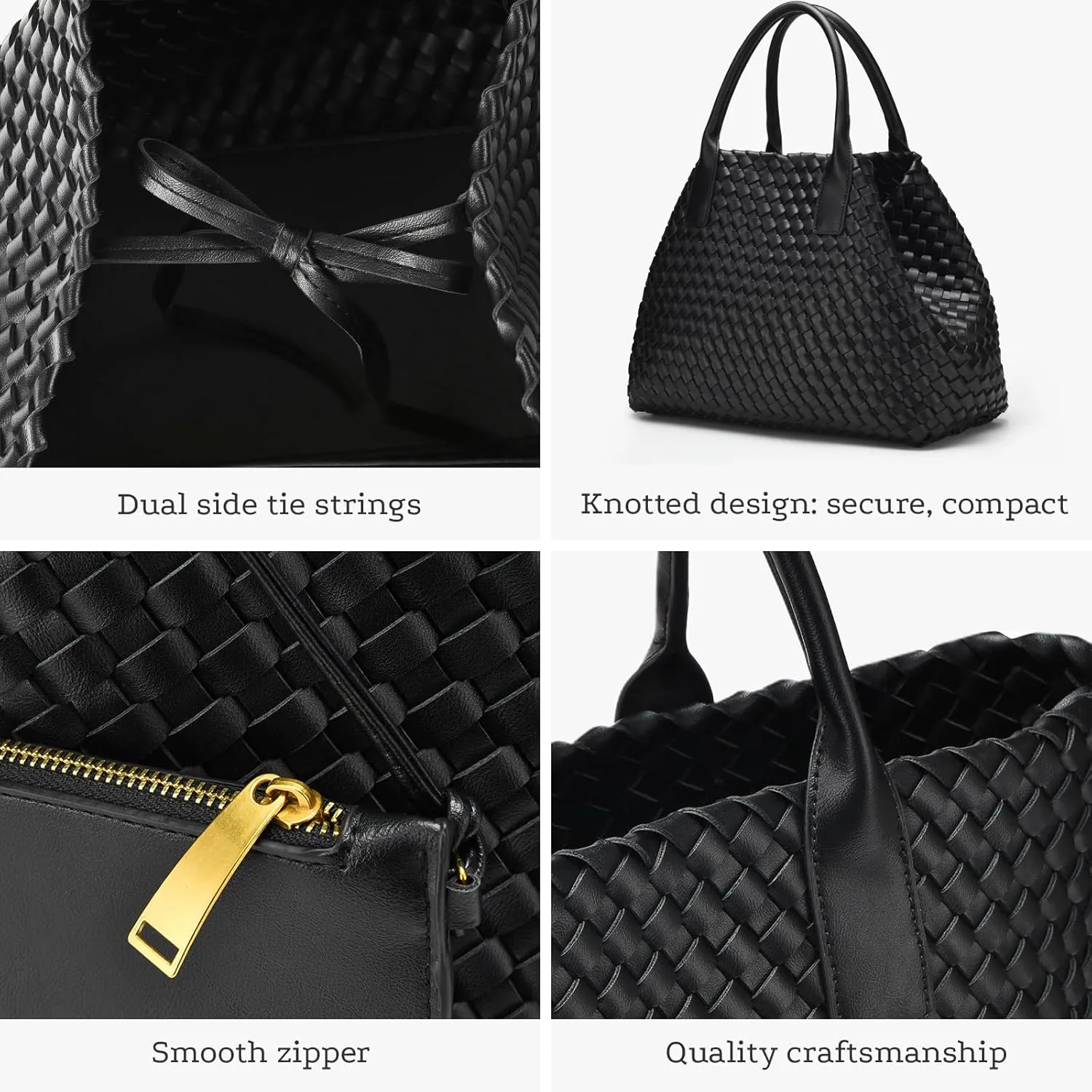 Woven leather tote bag for women, Large woven tote handbag, laptop tote, woven leather beach purses, Convertible 2-way Style